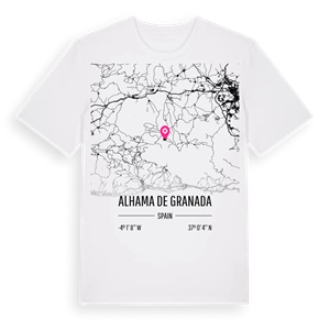 Alhama de Granada karta t-shirt – ekologisk bomull t-shirt från Pinshirt
