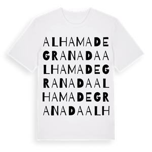 Alhama de Granada ordlek t-shirt – ekologisk bomull t-shirt från Pinshirt