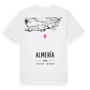 Almería karta t-shirt – ekologisk bomull t-shirt från Pinshirt
