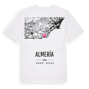 Almería karta t-shirt – ekologisk bomull t-shirt från Pinshirt