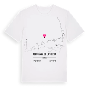 Alpujarra de la Sierra karta t-shirt – ekologisk bomull t-shirt från Pinshirt