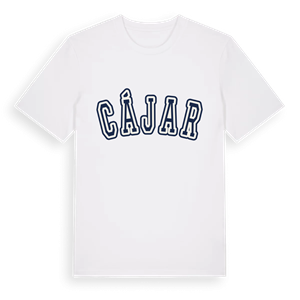 Cájar college t-shirt – ekologisk bomull t-shirt från Pinshirt