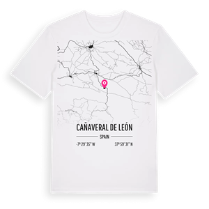 Cañaveral de León karta t-shirt – ekologisk bomull t-shirt från Pinshirt
