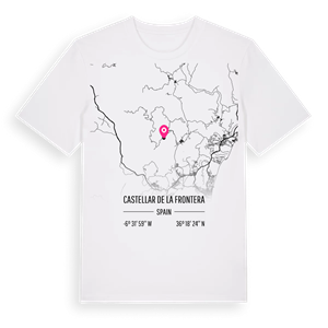 Castellar de la Frontera karta t-shirt – ekologisk bomull t-shirt från Pinshirt