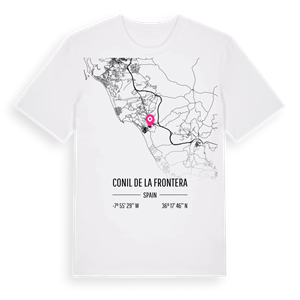 Conil de la Frontera karta t-shirt – ekologisk bomull t-shirt från Pinshirt