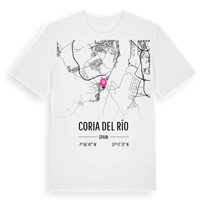 Coria del Río karta t-shirt – ekologisk bomull t-shirt från Pinshirt