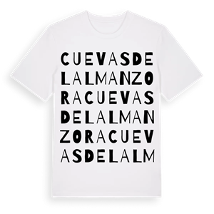 Cuevas del Almanzora ordlek t-shirt – ekologisk bomull t-shirt från Pinshirt