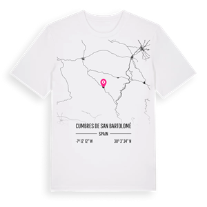 Cumbres de San Bartolomé karta t-shirt – ekologisk bomull t-shirt från Pinshirt
