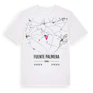 Fuente Palmera karta t-shirt – ekologisk bomull t-shirt från Pinshirt