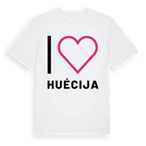 Jag älskar Huécija t-shirt stort tryck – ekologisk bomull t-shirt från Pinshirt