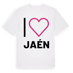 Jag älskar Jaén t-shirt stort tryck – ekologisk bomull t-shirt från Pinshirt