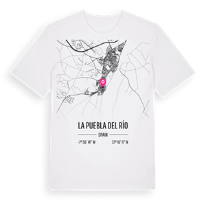 La Puebla del Río karta t-shirt – ekologisk bomull t-shirt från Pinshirt