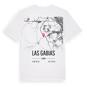 Las Gabias karta t-shirt – ekologisk bomull t-shirt från Pinshirt