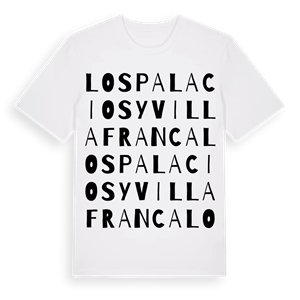 Los Palacios y Villafranca ordlek t-shirt – ekologisk bomull t-shirt från Pinshirt