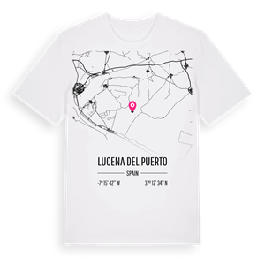 Lucena del Puerto karta t-shirt – ekologisk bomull t-shirt från Pinshirt