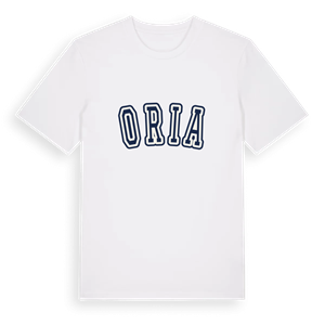 Oria college t-shirt – ekologisk bomull t-shirt från Pinshirt