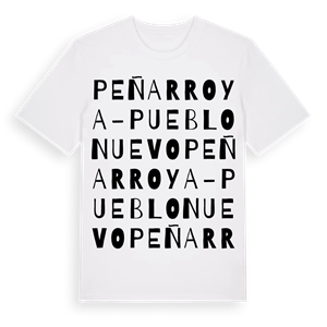 Peñarroya-Pueblonuevo ordlek t-shirt – ekologisk bomull t-shirt från Pinshirt