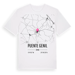 Puente Genil karta t-shirt – ekologisk bomull t-shirt från Pinshirt