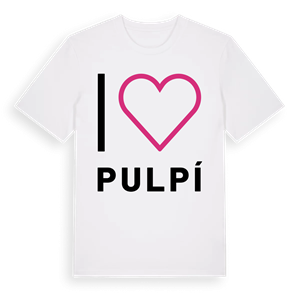 Jag älskar Pulpí t-shirt stort tryck – ekologisk bomull t-shirt från Pinshirt