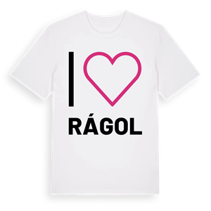 Jag älskar Rágol t-shirt stort tryck – ekologisk bomull t-shirt från Pinshirt