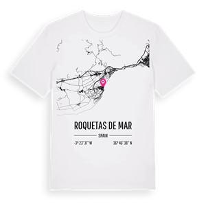 Roquetas de Mar karta t-shirt – ekologisk bomull t-shirt från Pinshirt