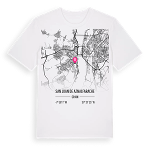 San Juan de Aznalfarache karta t-shirt – ekologisk bomull t-shirt från Pinshirt
