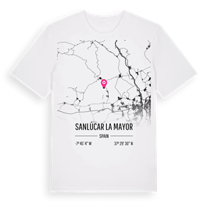 Sanlúcar la Mayor karta t-shirt – ekologisk bomull t-shirt från Pinshirt