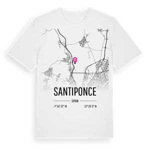 Santiponce karta t-shirt – ekologisk bomull t-shirt från Pinshirt