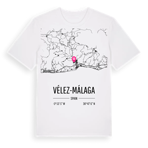 Vélez-Málaga karta t-shirt – ekologisk bomull t-shirt från Pinshirt