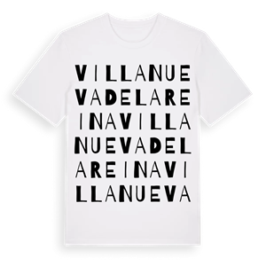 Villanueva de la Reina ordlek t-shirt – ekologisk bomull t-shirt från Pinshirt