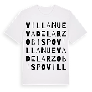 Villanueva del Arzobispo ordlek t-shirt – ekologisk bomull t-shirt från Pinshirt