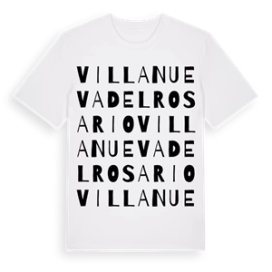 Villanueva del Rosario ordlek t-shirt – ekologisk bomull t-shirt från Pinshirt