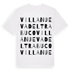 Villanueva del Trabuco ordlek t-shirt – ekologisk bomull t-shirt från Pinshirt