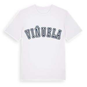 Viñuela college t-shirt – ekologisk bomull t-shirt från Pinshirt