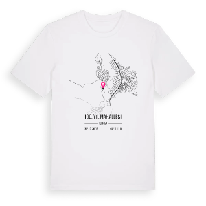 100. Yıl Mahallesi karta t-shirt – ekologisk bomull t-shirt från Pinshirt