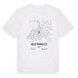 Akçay Mahallesi karta t-shirt – ekologisk bomull t-shirt från Pinshirt