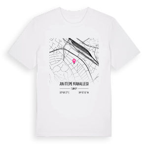 Anıttepe Mahallesi karta t-shirt – ekologisk bomull t-shirt från Pinshirt