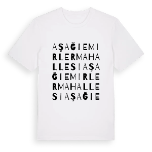 Aşağıemirler Mahallesi ordlek t-shirt – ekologisk bomull t-shirt från Pinshirt