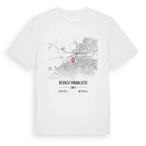 Beyazıt Mahallesi karta t-shirt – ekologisk bomull t-shirt från Pinshirt
