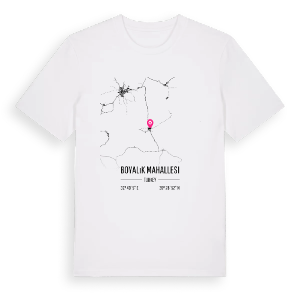 Boyalık Mahallesi karta t-shirt – ekologisk bomull t-shirt från Pinshirt