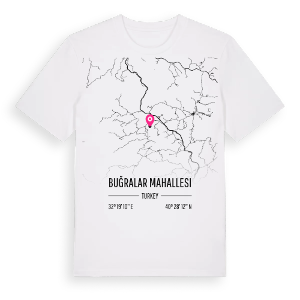 Buğralar Mahallesi karta t-shirt – ekologisk bomull t-shirt från Pinshirt