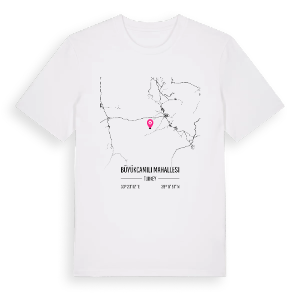 Büyükcamili Mahallesi karta t-shirt – ekologisk bomull t-shirt från Pinshirt