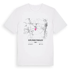 Dumlupınar Mahallesi karta t-shirt – ekologisk bomull t-shirt från Pinshirt