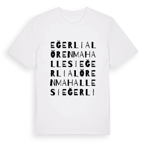 Eğerlialören Mahallesi ordlek t-shirt – ekologisk bomull t-shirt från Pinshirt