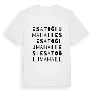 Esatoğlu Mahallesi ordlek t-shirt – ekologisk bomull t-shirt från Pinshirt