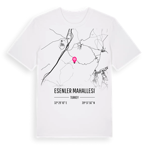 Esenler Mahallesi karta t-shirt – ekologisk bomull t-shirt från Pinshirt