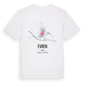 Evren karta t-shirt – ekologisk bomull t-shirt från Pinshirt