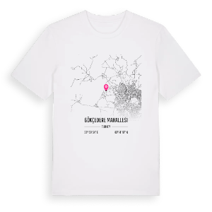 Gökçedere Mahallesi karta t-shirt – ekologisk bomull t-shirt från Pinshirt
