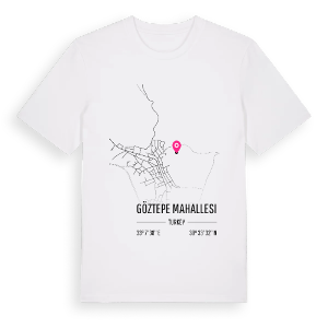 Göztepe Mahallesi karta t-shirt – ekologisk bomull t-shirt från Pinshirt