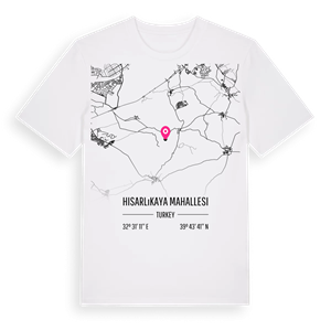 Hisarlıkaya Mahallesi karta t-shirt – ekologisk bomull t-shirt från Pinshirt